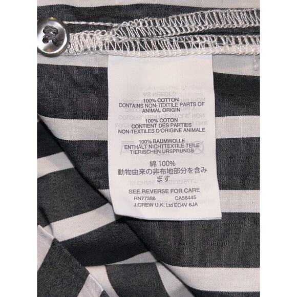 J Crew Preppy Academia Stripe  Off the Shoulder Bow Tie Long Sleeve Top - Picture 10 of 11